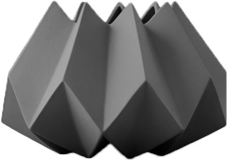 Folded Vase - Small - Menu - Folded Vase - Carbon (690x600), Png Download