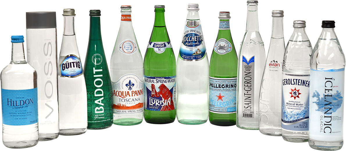 Our Top 12 Gold Medal Waters In Glass Bottles - Sparkling Water Glass Bottles (1190x519), Png Download