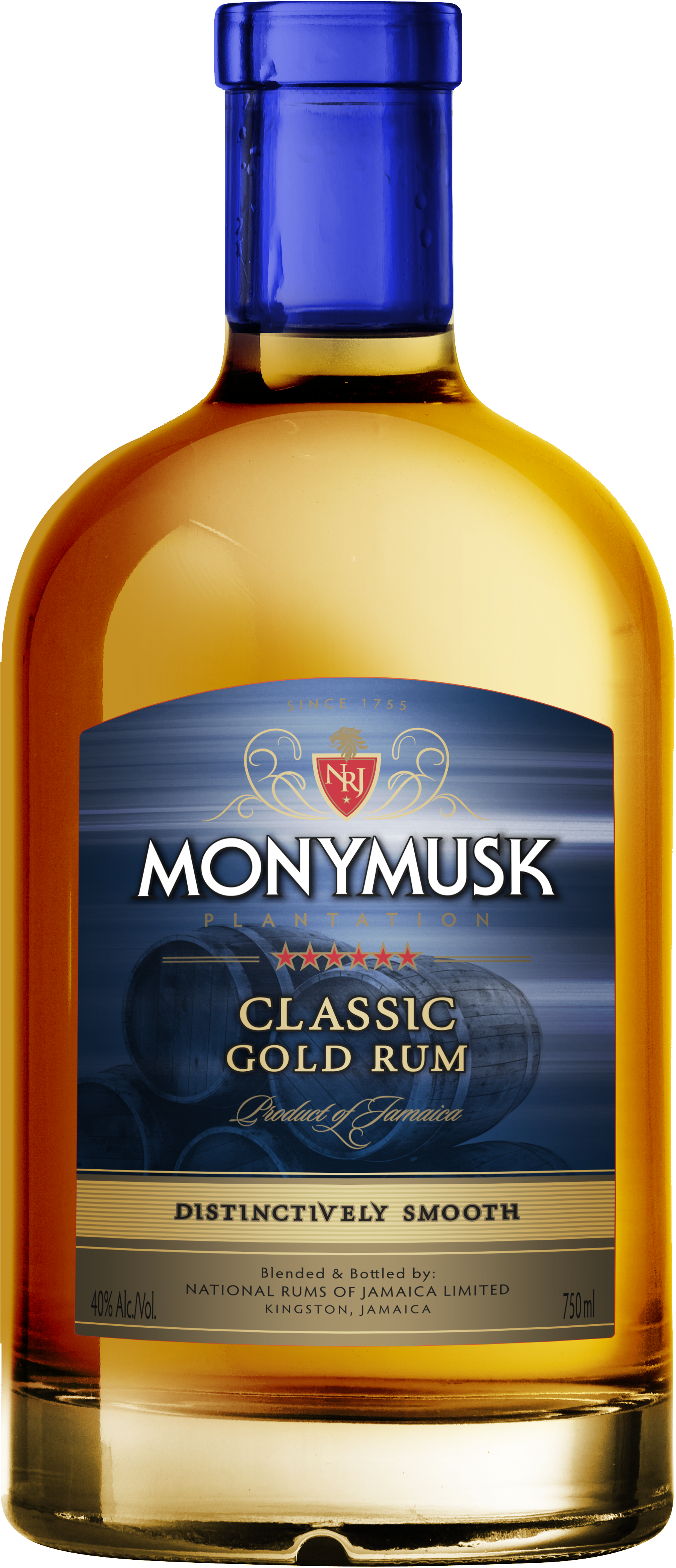 Classic Gold Bottle 750ml - Monymusk Rum (2544x4602), Png Download