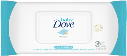 Baby Dove Rich Moisture Hand And Face Wipes 30 Ct - Dove (459x460), Png Download
