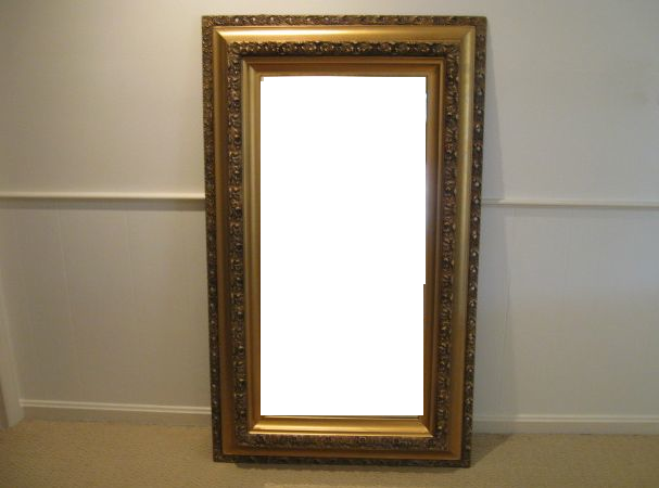 Large Gilt Style Framed Mirror - Picture Frame (607x450), Png Download