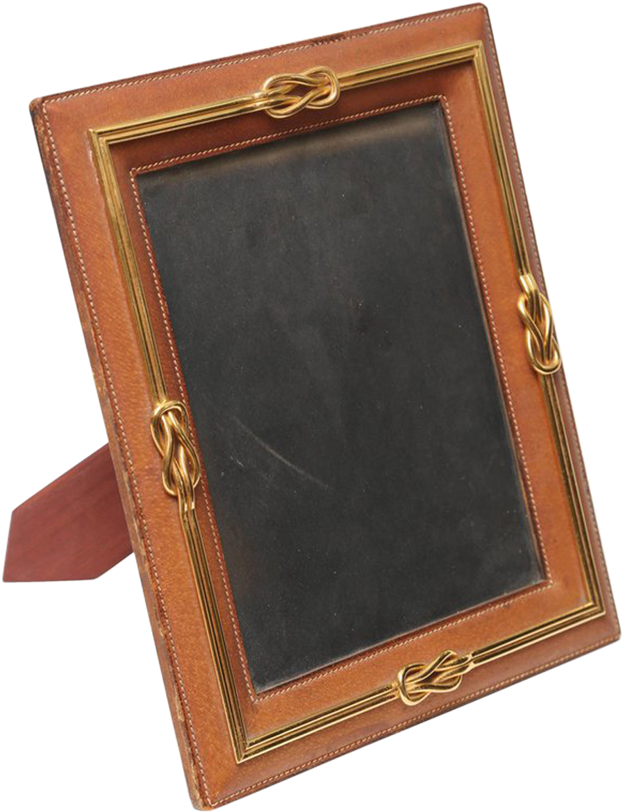 Download Gucci Vintage Brass Knot And Leather Picture Frame Leather