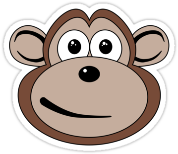 Cartoon Monkey Face - Monkey Face In Cartoon (375x360), Png Download