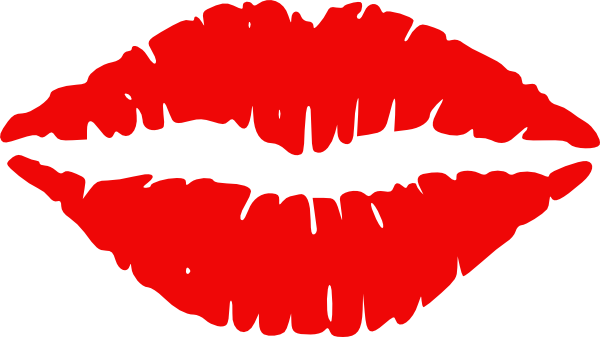 Red Lips Clip Art At Clker - Lips Clipart No Background (600x337), Png Download
