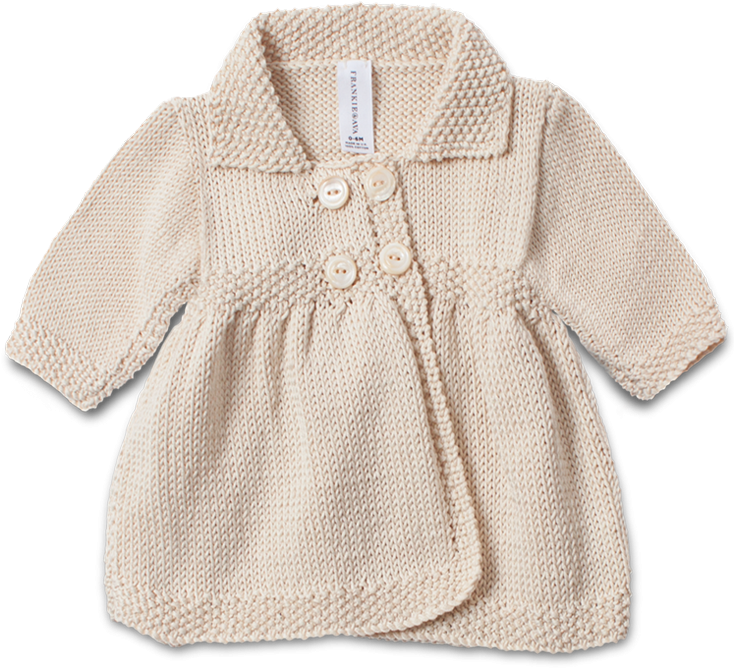 Hand Knitted Antique Cream Matinee Jacket - Baby Matinee Jacket (750x750), Png Download