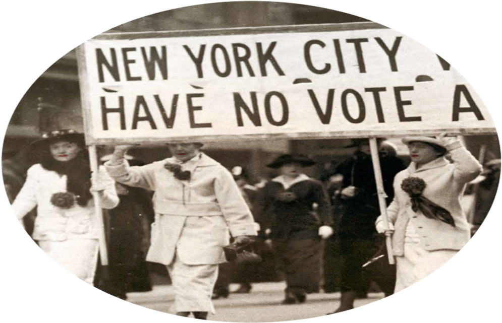 A Bright Red Lip Became The Unofficial Part Of The - Poster: Woman Marching In Parade, 61x46in. (1021x667), Png Download
