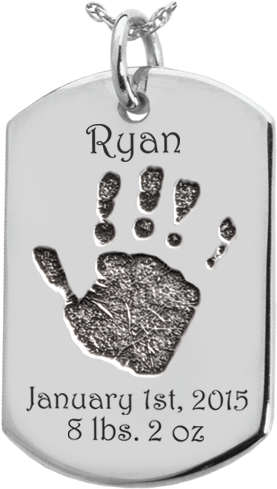 Wholesale Baby Hand-print On Silver Dog Tag Keepsake - Baby Handprint On Dog Tag Keepsake (500x500), Png Download