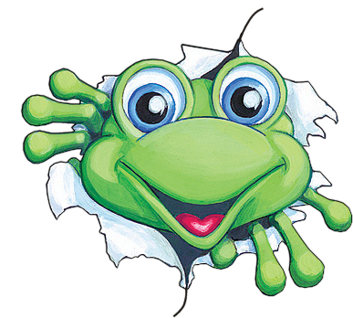 Cartoon - Austin Frog Tearing Out Tile Coaster (410x353), Png Download