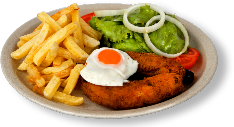 Alheira Reserva Especial, Com Batata Frita, Salada - French Fries (750x420), Png Download