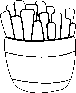 Desenho De Batatas Fritas Para Colorir - Papas Fritas Para Colorear (600x470), Png Download