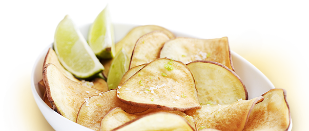 Image - Chips De Batata Doce Frita (603x257), Png Download