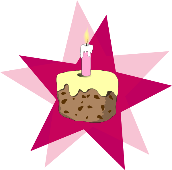 Cake With Candle (600x592), Png Download