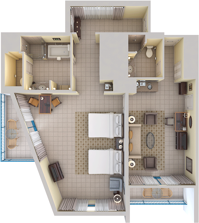 View 3d Floor Plans - Floor Top View Png (1024x768), Png Download