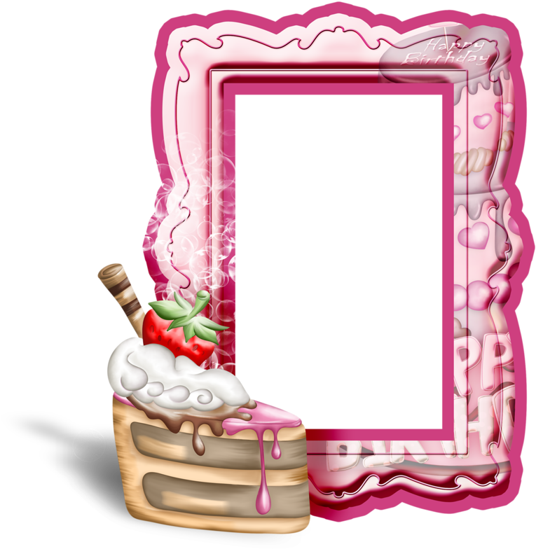 Clipart Frames Cake - Png Birthday Photo Frame Background (781x800), Png Download
