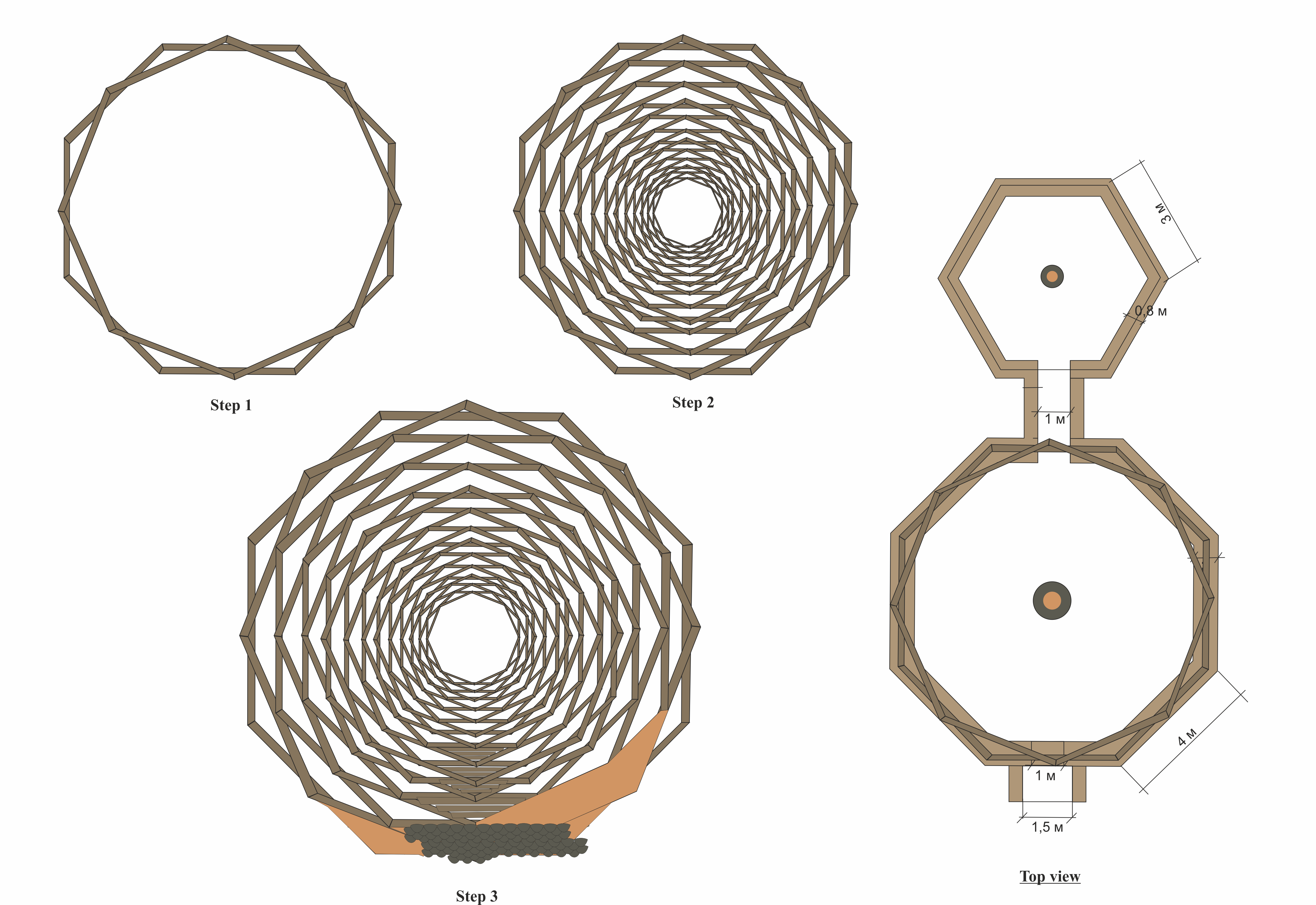 Illustration Of Botai House Structure - Decoration Png Home Top View (1280x881), Png Download