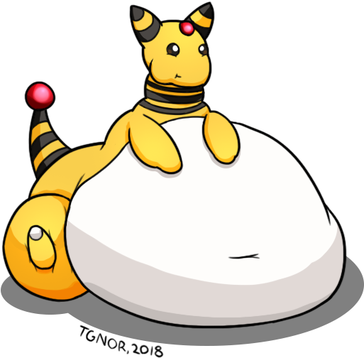 Ample Ampharos - Drawing (600x580), Png Download