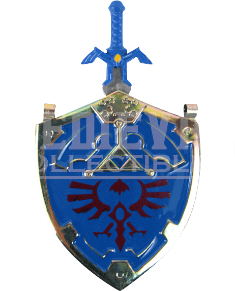 Blue Master Sword And Shield Necklace (573x573), Png Download