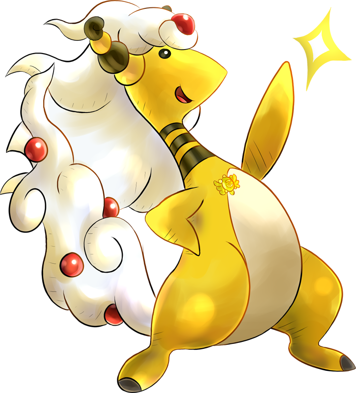 Pokemon Shiny Mega Ampharos Is A Fictional Character (725x800), Png Download