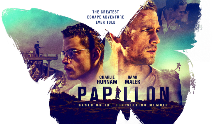 Charlie Hunnam And Rami Malek Plan To Escape From A - Papillon Movie Poster 2018 (750x422), Png Download