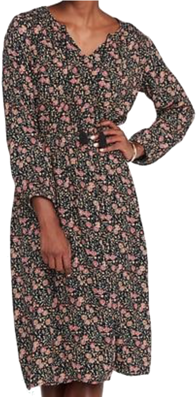 Printed Dress Neutral Or Colored - Gown (430x818), Png Download