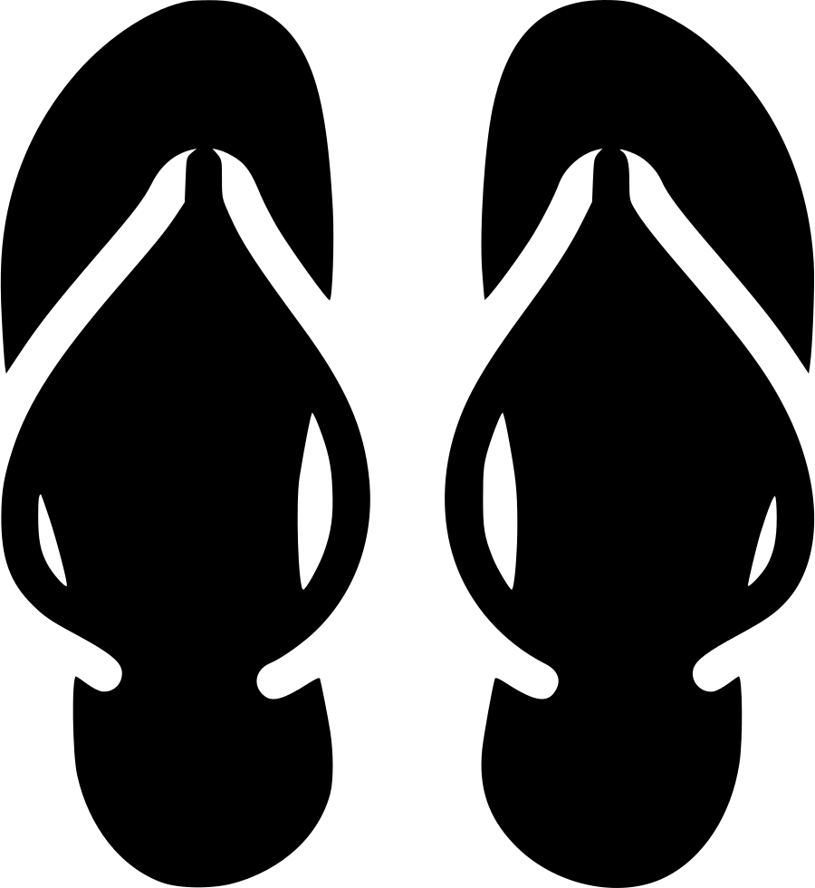 Png File - Slippers Black And White Png (900x980), Png Download