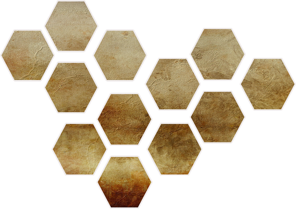 Shape, Honeycomb, Gold, Paper, Scrap, Scrapbooking - รังผึ้ง Png (960x679), Png Download