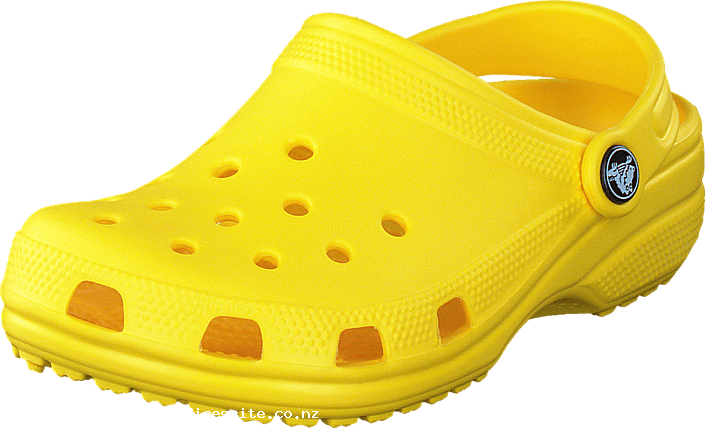 Crocs Classic Clog Kids Lemon 57577-03 Womens Synthetic - Yellow Croc Transparent (705x428), Png Download