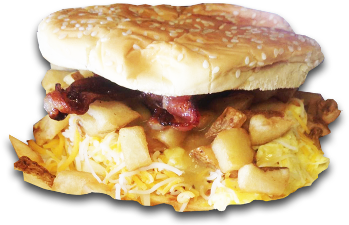 Featured Item - Breakfast Sandwich - Fast Food (758x455), Png Download