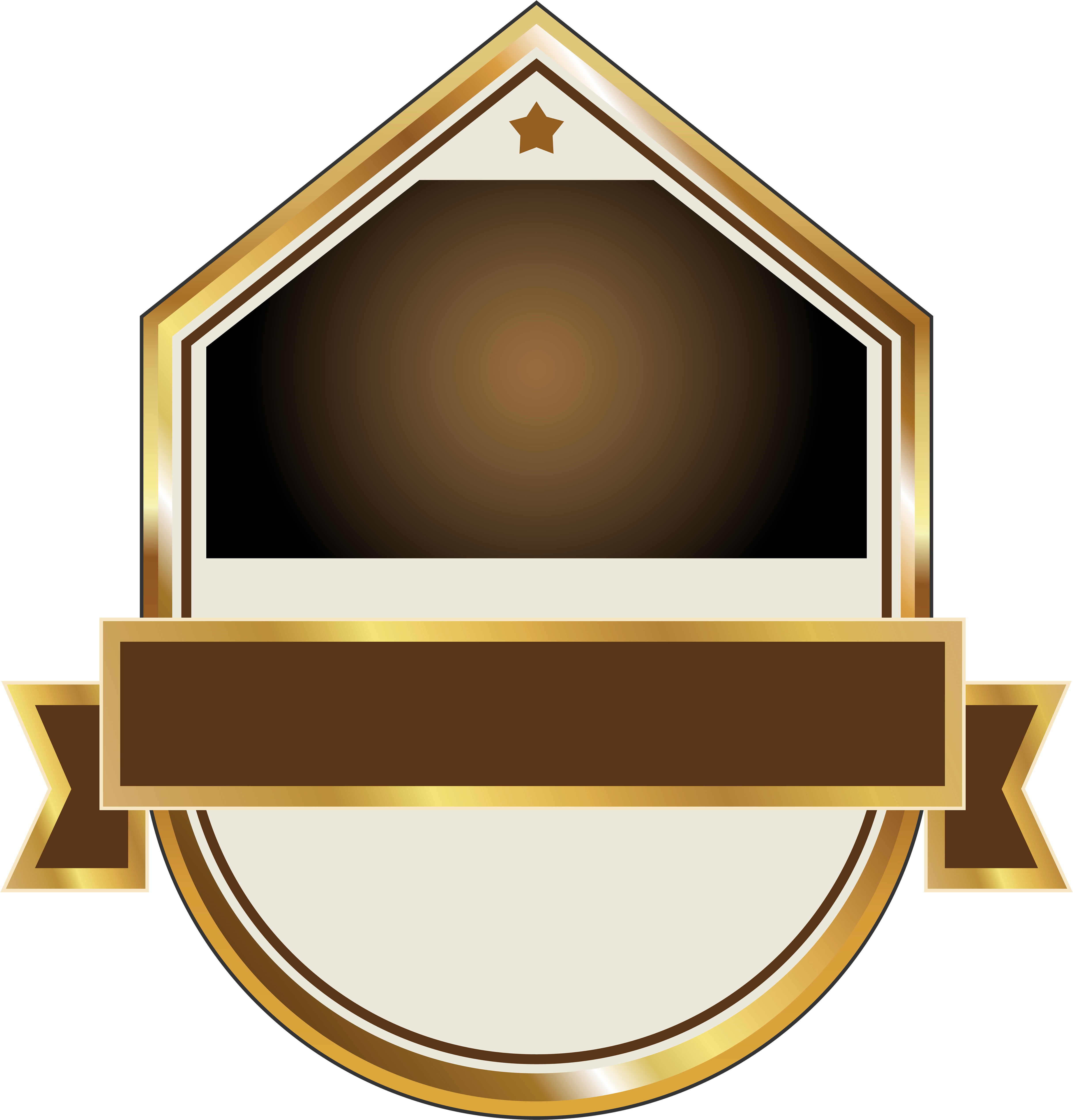 Gold And Brown Label Png Clipart Image - Clip Art (5000x5262), Png Download