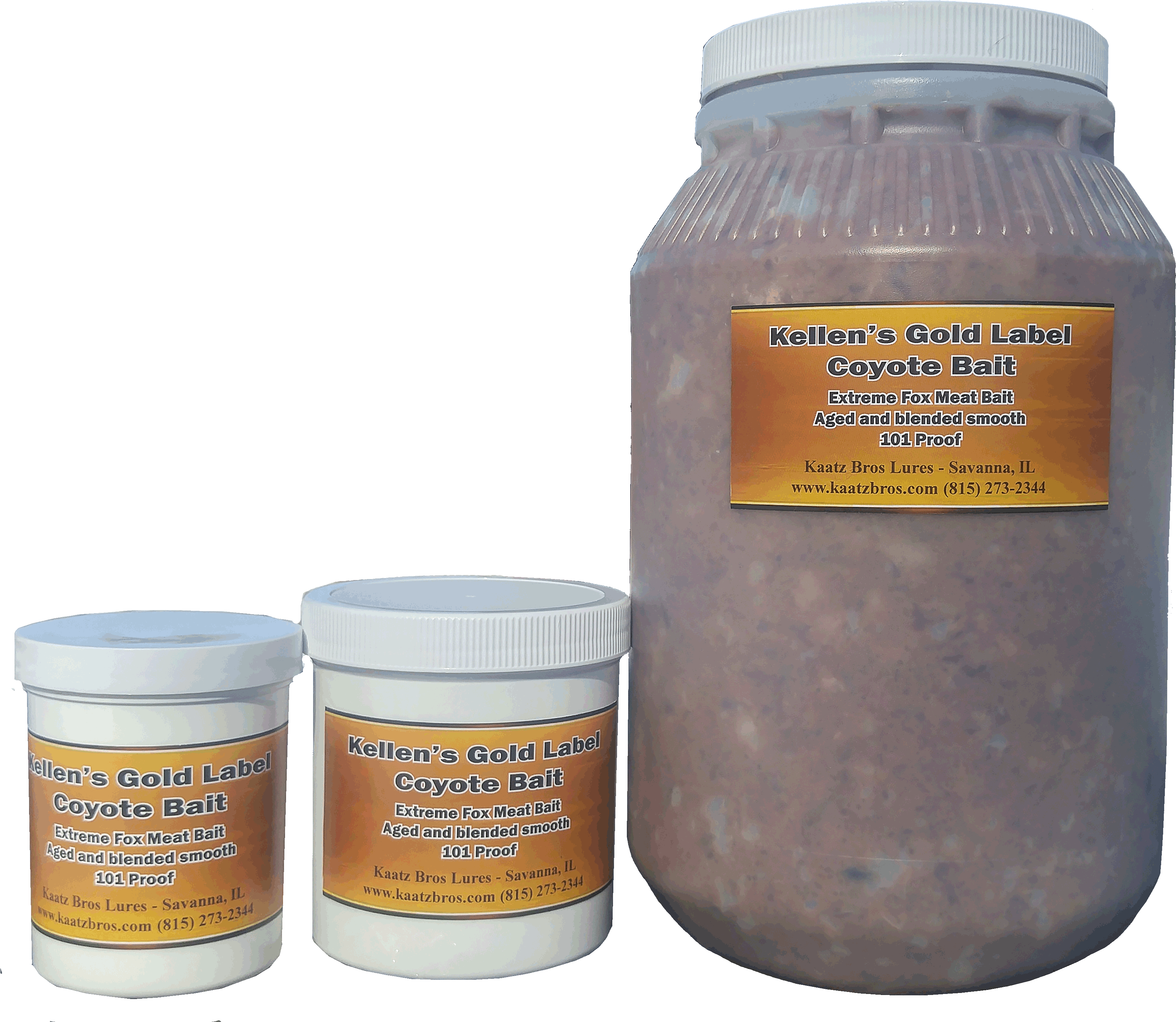 Kellen's Gold Label Coyote Bait - Gold (3600x3087), Png Download