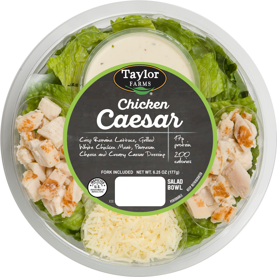 Taylor Farms Chicken Caesar Salad, - Premade Chicken Caesar Salad (1293x1284), Png Download