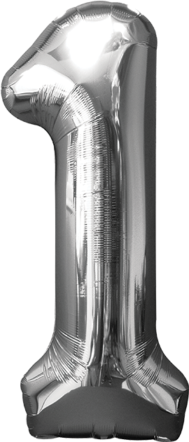 Globo Numero 1 Grande - Gold Balloons Number 1 (600x630), Png Download