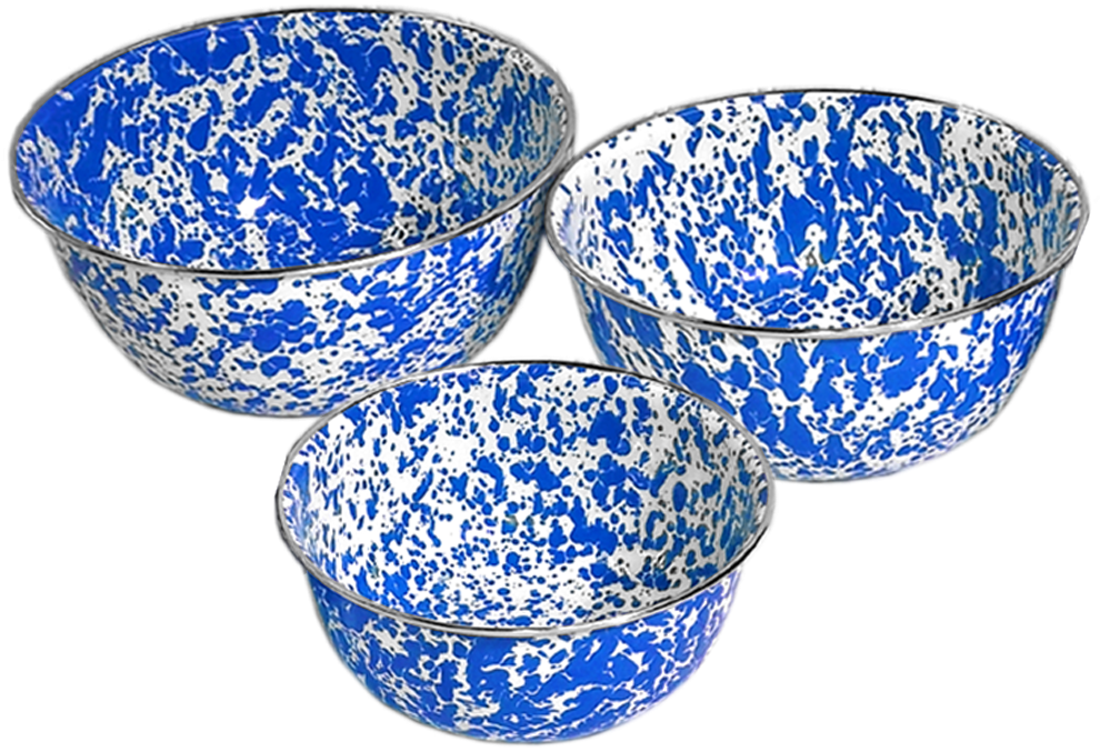 Crow Canyon Enamelware Mixing Bowls - Crow Canyon Home Enamelware 3 Piece Mixing Bowls With (1001x1001), Png Download