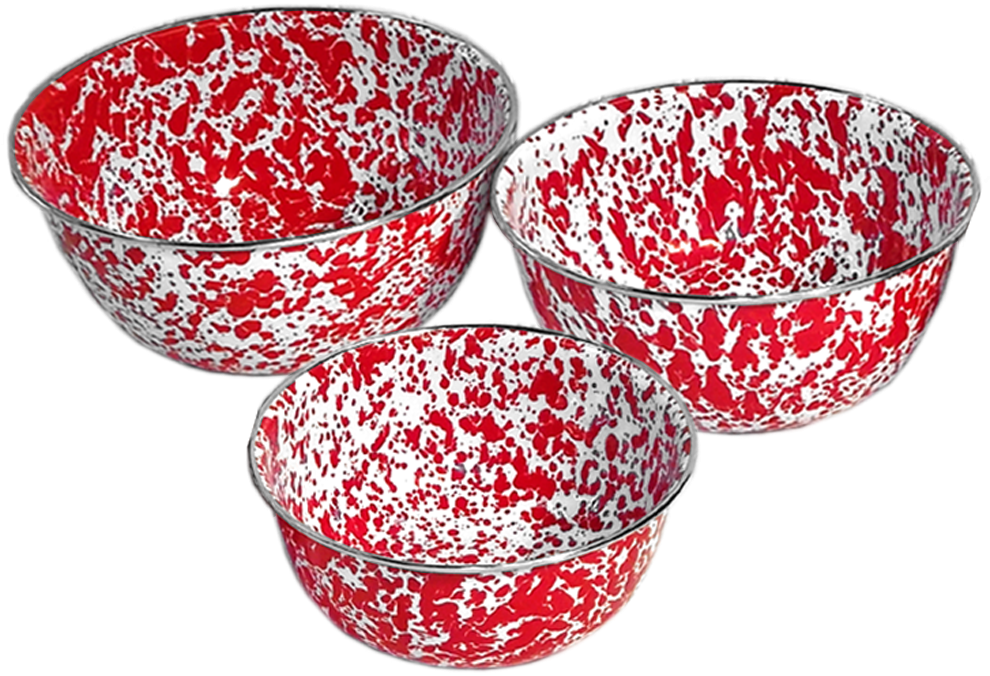 Crow Canyon Home Enamelware 3 Piece Mixing Bowls With (1001x1001), Png Download