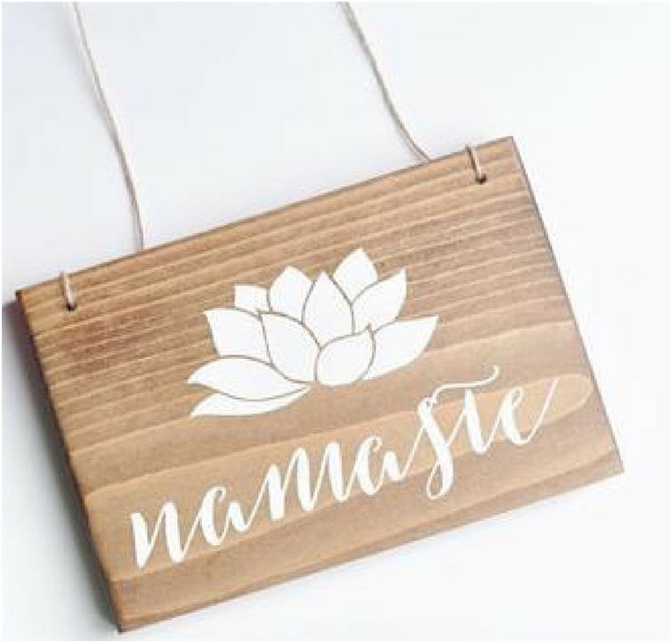 Namaste Wood Sign - Yoga (1080x1080), Png Download
