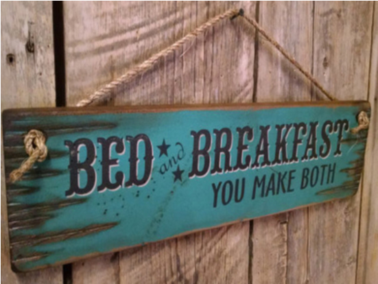 Bed And Breakfast You Make Both Sign - Bed (570x651), Png Download