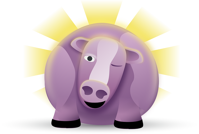 Cow, Purple, Fat, Animal, Mammal, Rays, Sunburst, Wink - Fat Purple Cow (640x432), Png Download