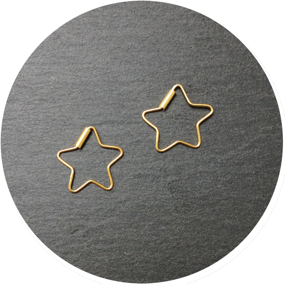 Mini Gold Star Earrings (1000x994), Png Download