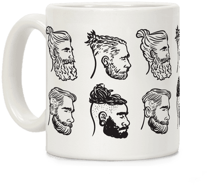 Beards, Braids And Man Buns Coffee Mug - Man (484x484), Png Download