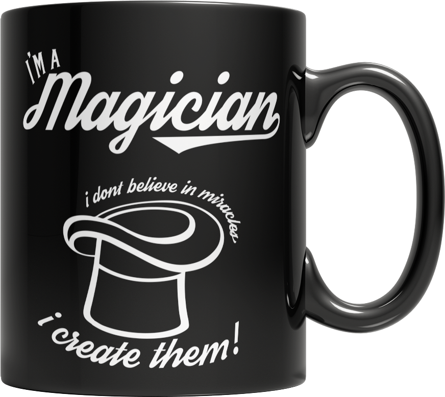 Magician's Hat Mug - Run On Caffeine And Cuss Words (1024x1024), Png Download