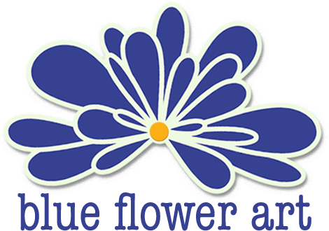 Blue Flower Art Digital Scrapbooking - Art (470x330), Png Download