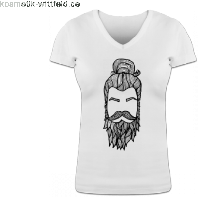 Billig Damen Hipster With Beard And Man Bun Silhouette - T Shirt Kapitän (500x416), Png Download