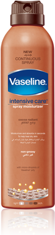 190ml - Vaseline Intensive Care Cocoa Radiant Spray Moisturiser (400x470), Png Download