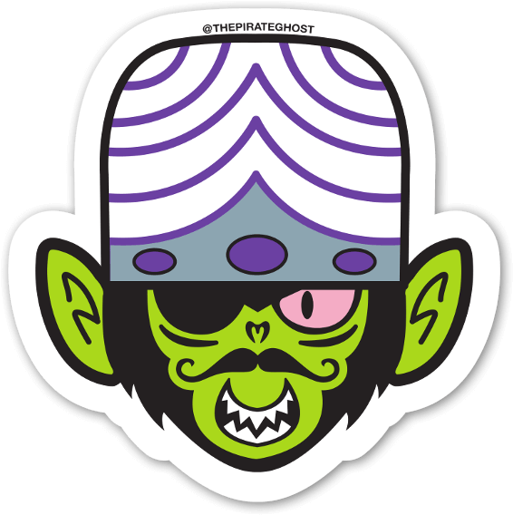 Pirateghost Mojo Jojo Sticker - Sticker (600x600), Png Download