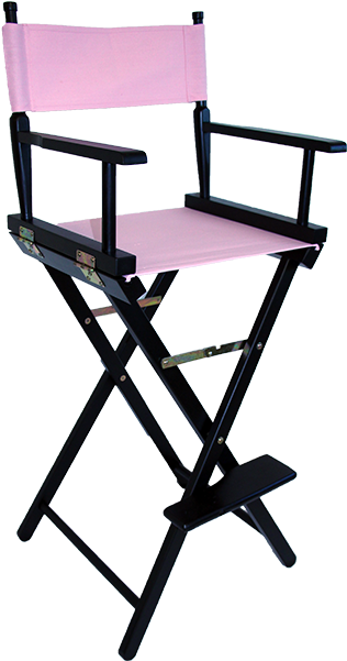 The Tall Directors Chair In Black Wood With A Pink - Personalised Directors Chair Uk (400x600), Png Download