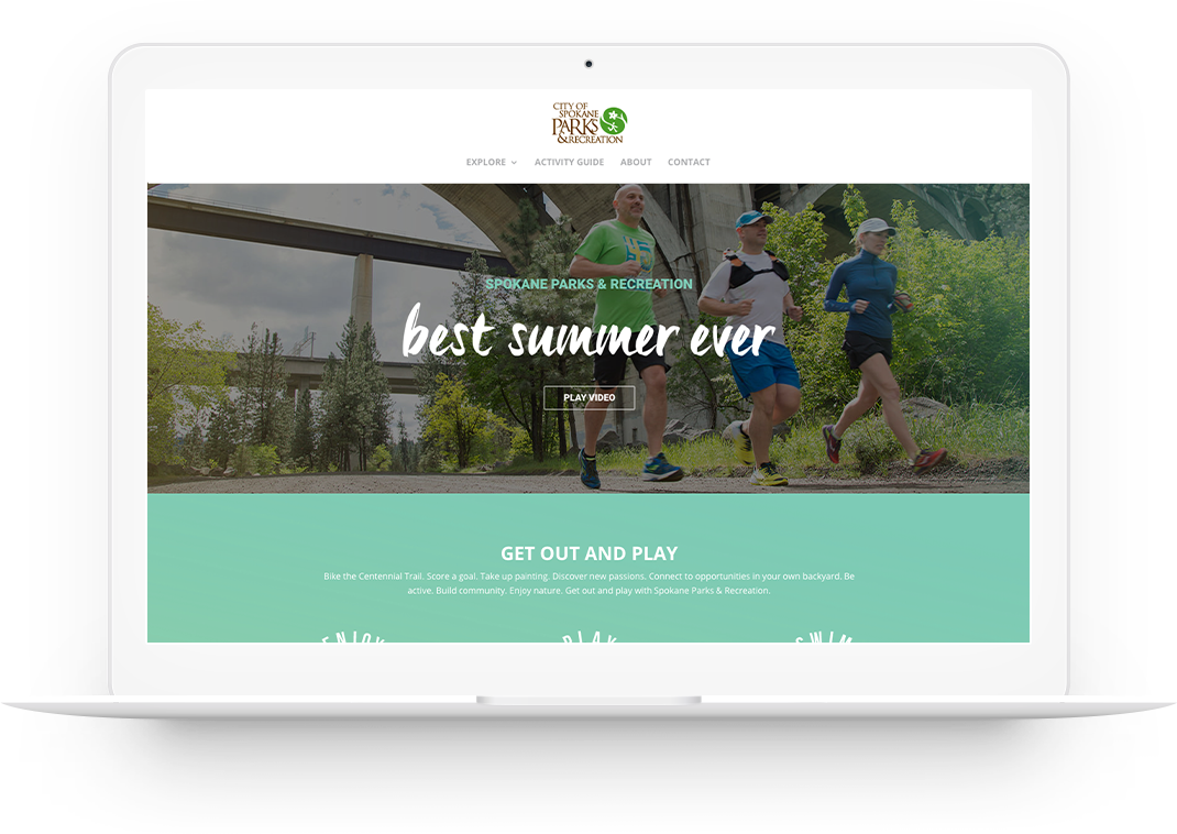 Spokane Parks Home Laptop - Website (1070x758), Png Download