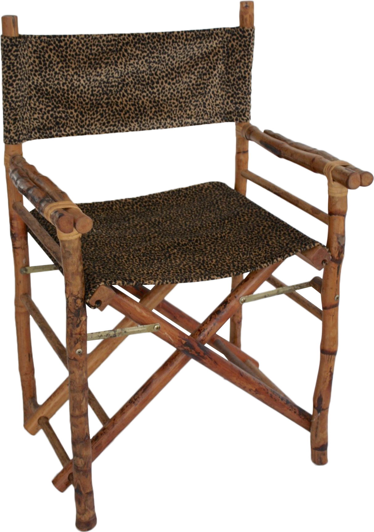 Leopard Print & Faux Bamboo Director's Chair - Director's Chair (1504x2256), Png Download