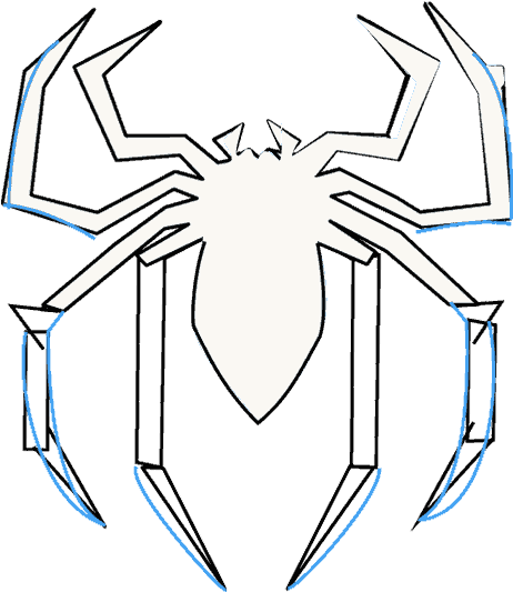 How To Draw Spiderman Logo - Spiderman Web Drawing (678x600), Png Download