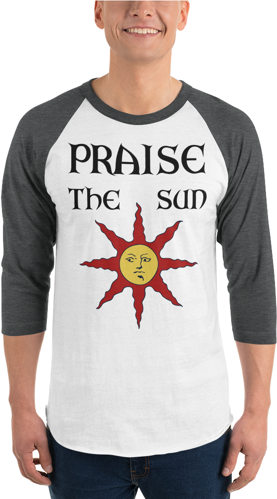 Praise The Sun 3/4 Sleeve Raglan Shirt - Dark Souls Tablet - Ipad Mini 1 (horizontal) (1000x1000), Png Download