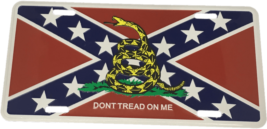 Gadsden "don't Tread On Me" On Confederate Flag License - Heritage Not Hate (1440x1440), Png Download